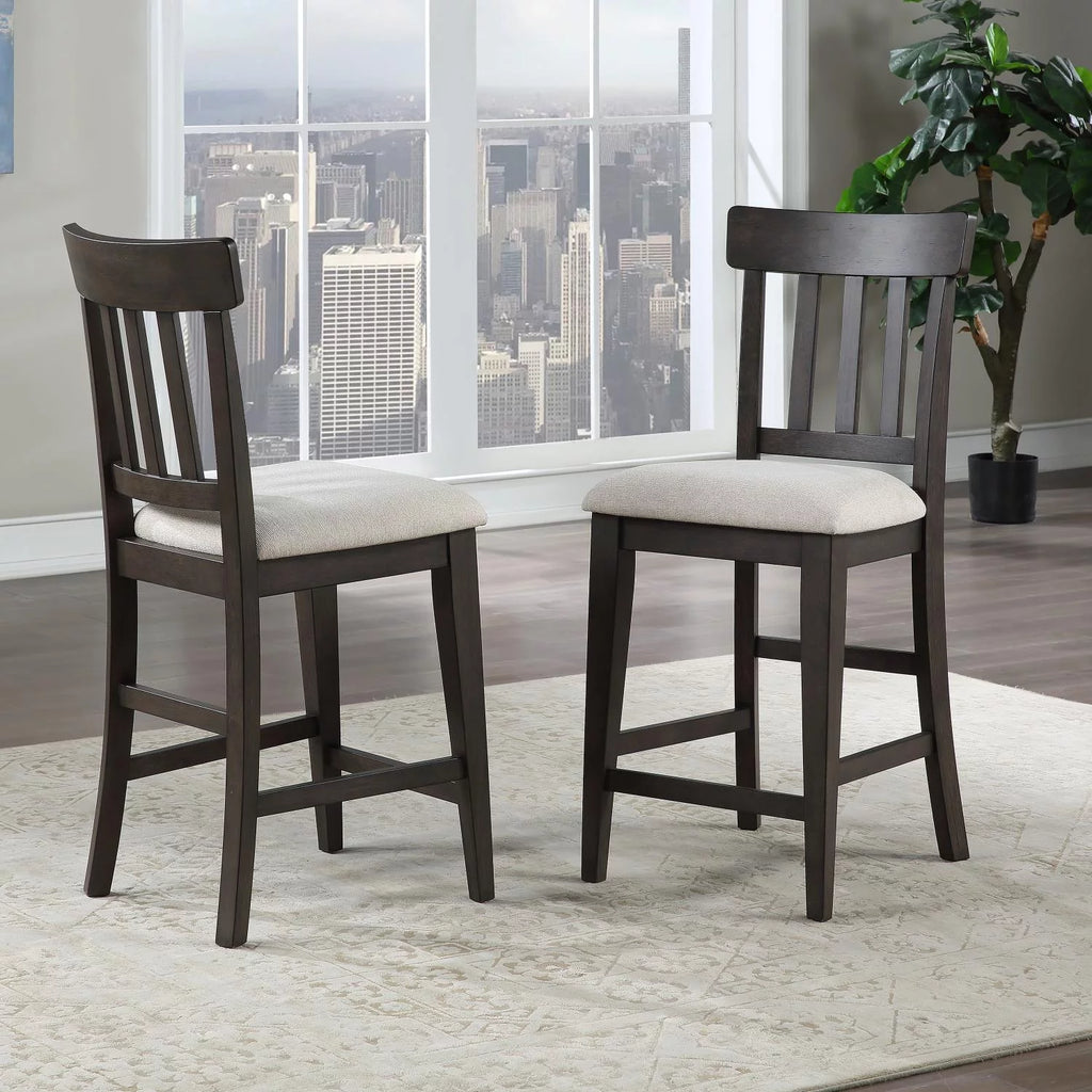 Dusky Cedar Brown 9-piece Counter Height Dining Set W22590
