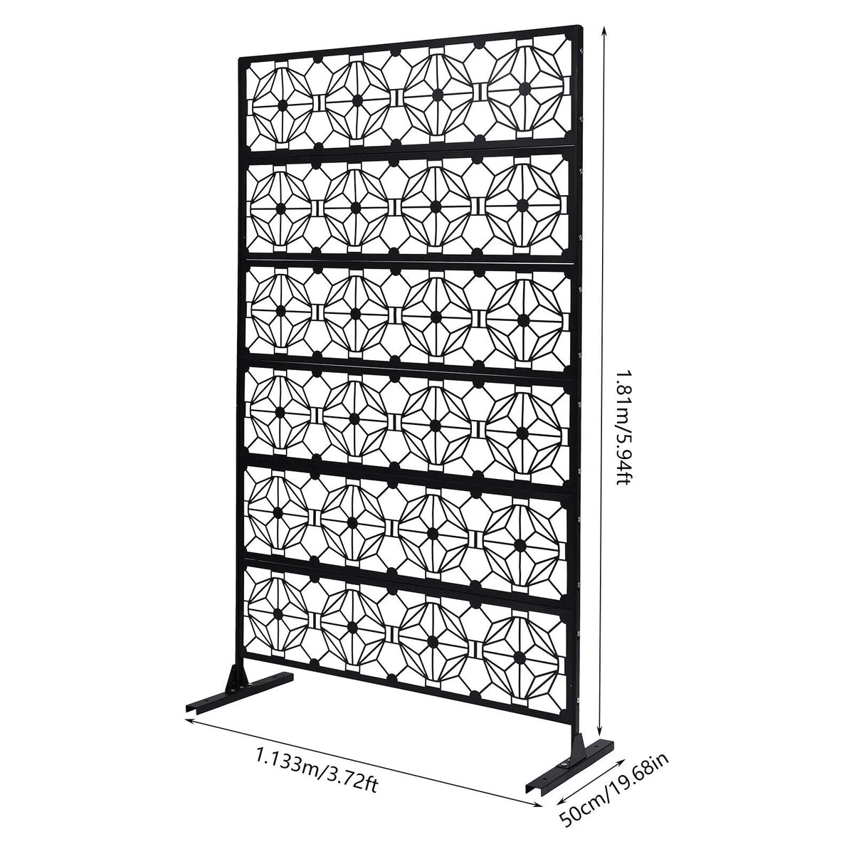Steel Garden Flower Pattern Privacy Screen Panel Y620