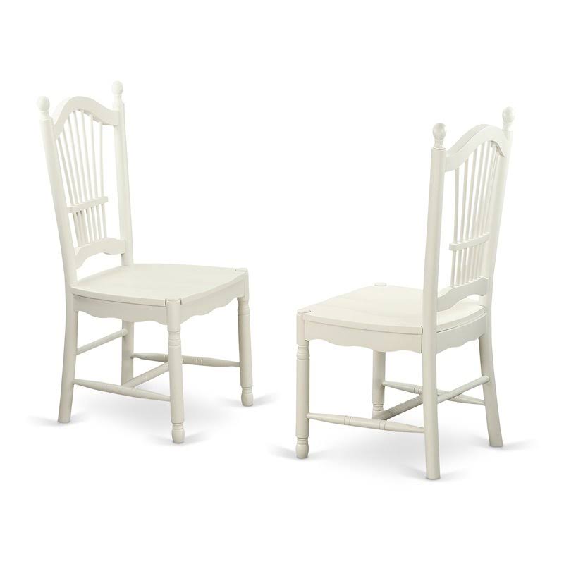 3-Piece White Dining Set with Slatted Chairs Q735901