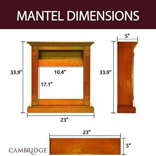 34-in. Electric Fireplace with Log Insert and Teak Mantel Y902204