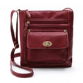 Black Leather Crossbody Satchel Bag U43007