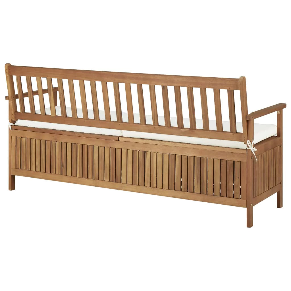 Storage Bench with Cushion Solid Acacia Wood C87331