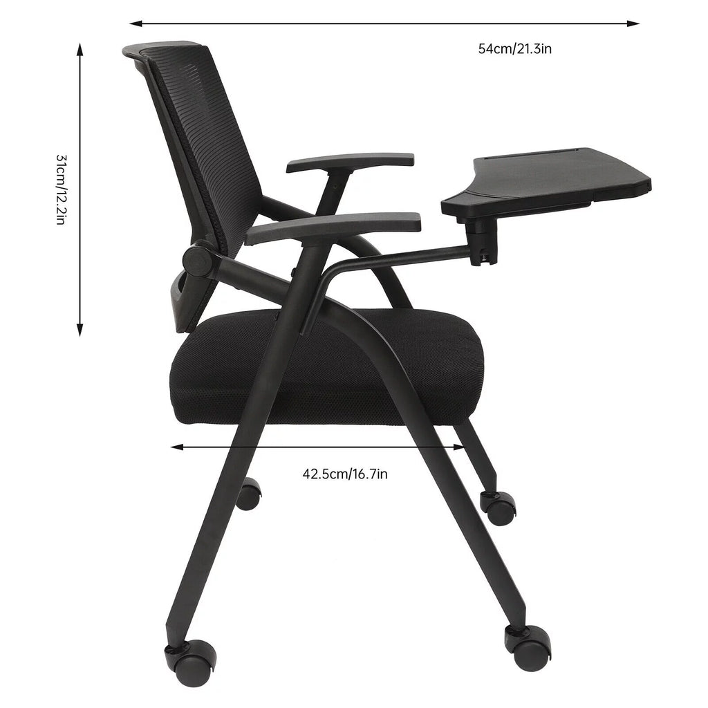 4 PCS Stackable Foldable Ergonomic Office Chair with Desktop and Wheels B671500