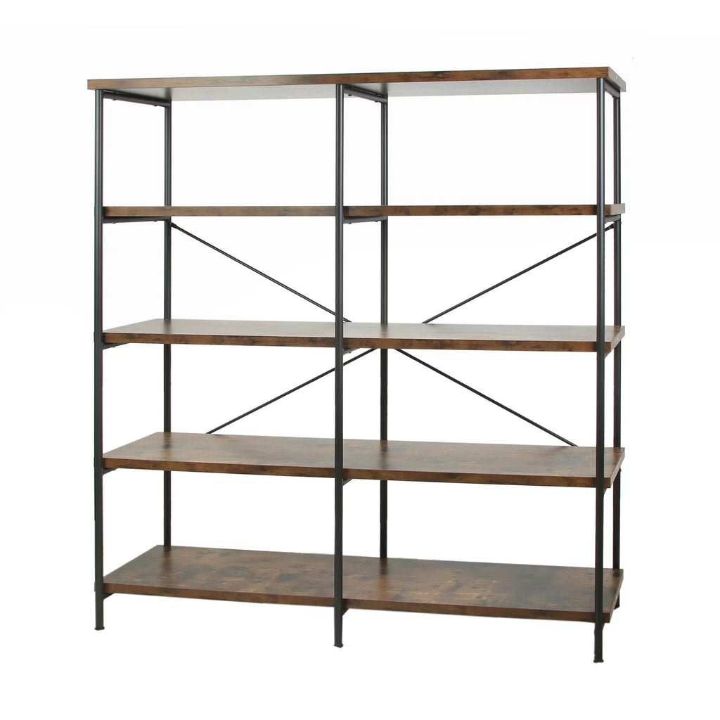 4-Shelf Metal and Wood Bookcase O537285