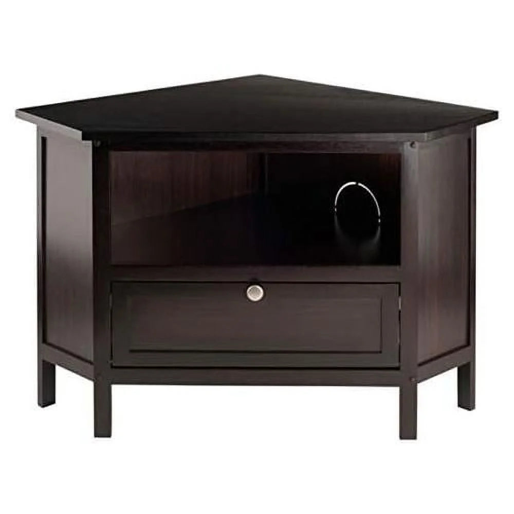 Espresso Corner TV Media Stand with Open Shelf F7415