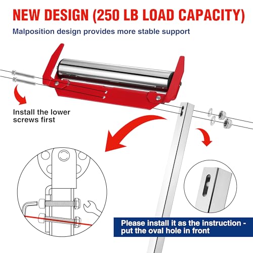 WORKPRO Folding Roller Stand Height Adjustable, Heavy Duty 250 LB Load Capacity, Outfeed Woodworking V48710