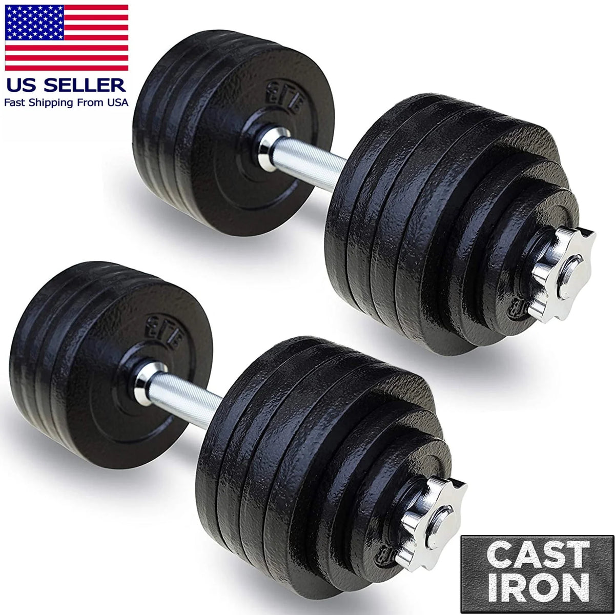 Adjustable Cast Iron Dumbbells Set N158042