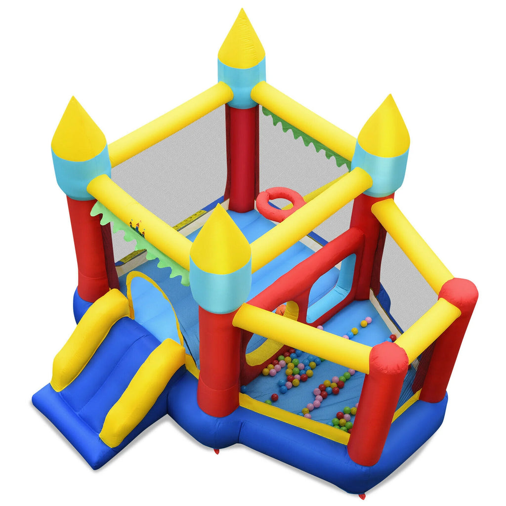 Inflatable Bounce House Slide with Tunnels Ball Pit & 480W Blower L1388