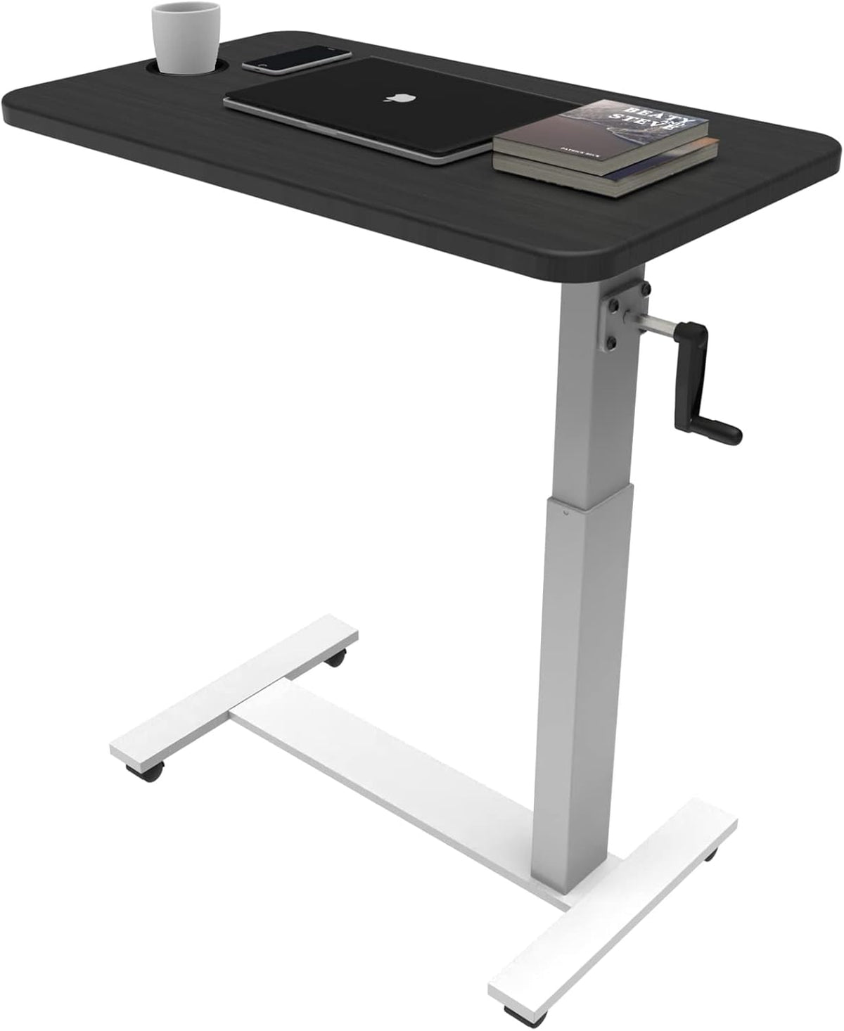 Mobile Laptop Standing Table Rolling Computer Workstation Cart with Brake Casters A304859