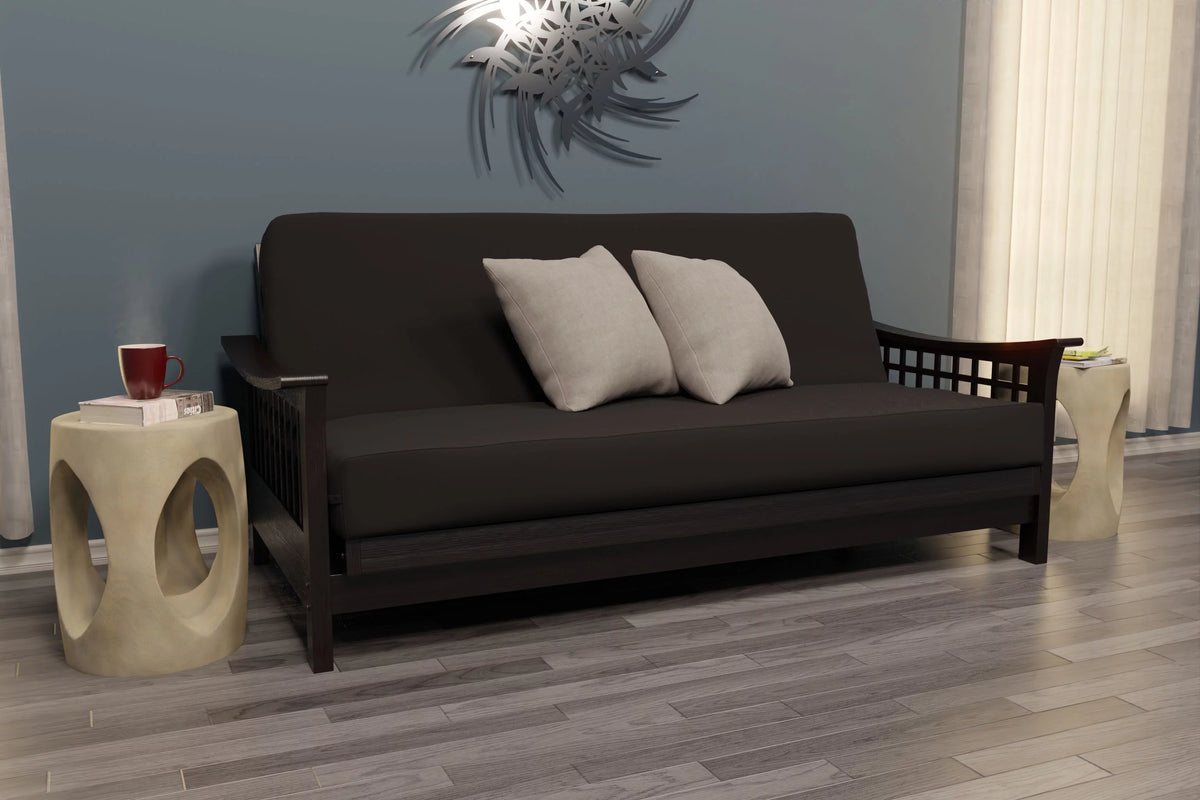 Wood Full Size Futon with Mattress U64503