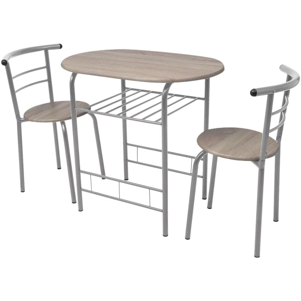 3 Piece MDF Breakfast Table with 2 Stool Chairs Iron Frame I665461