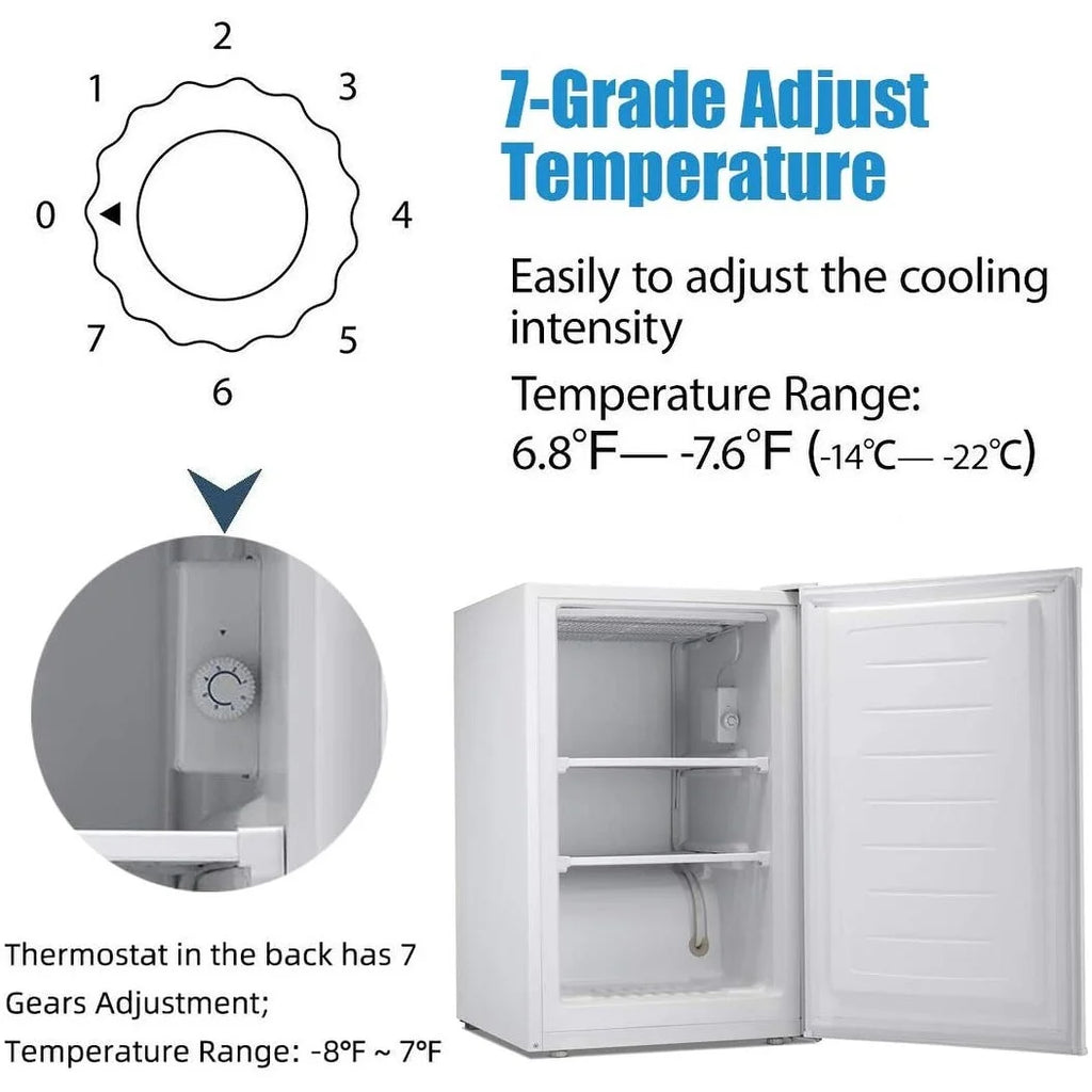 Compact Upright Freezer Stainless Steel Door Black G401262
