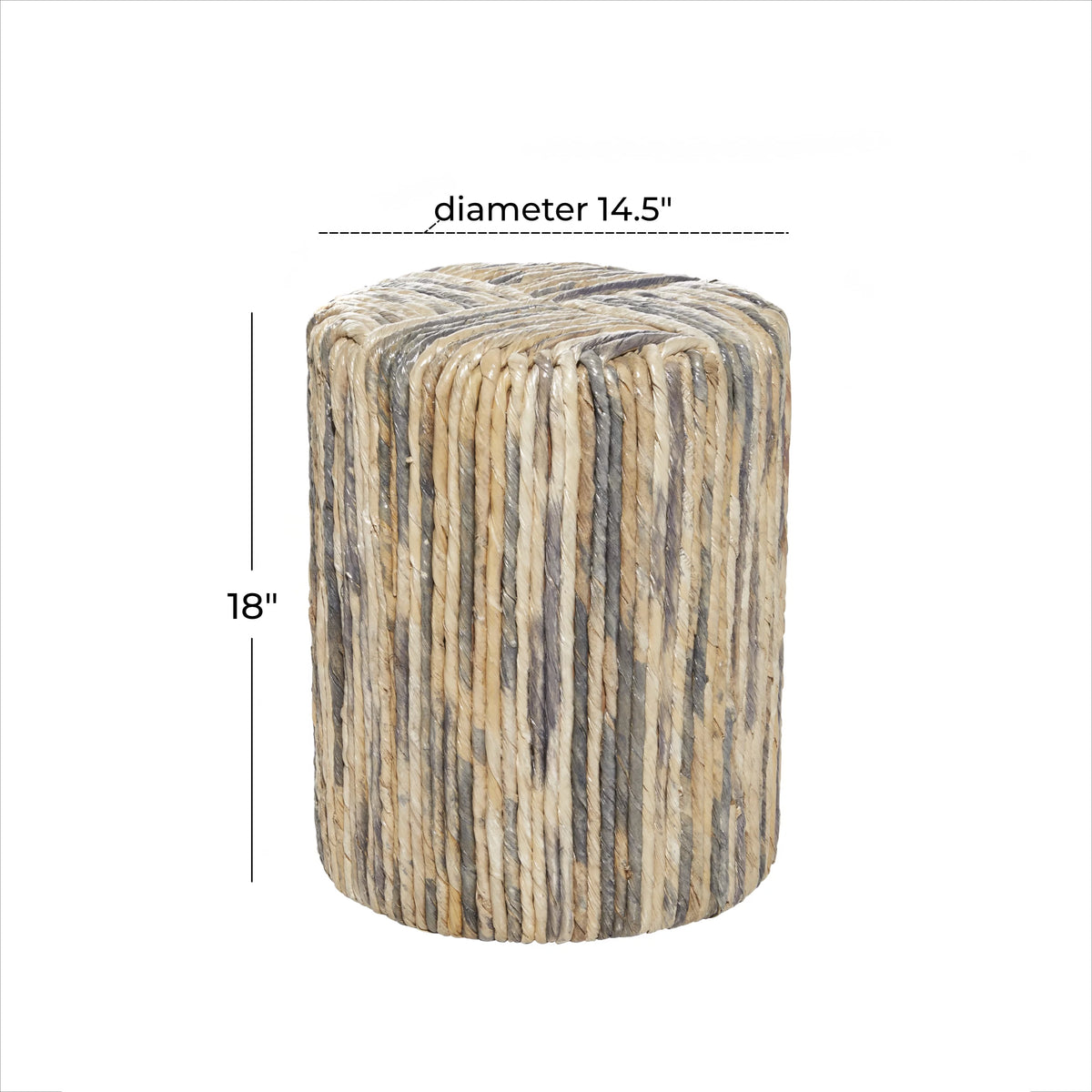15" x 18" Multi Colored Banana Leaf Woven Accent Table L283