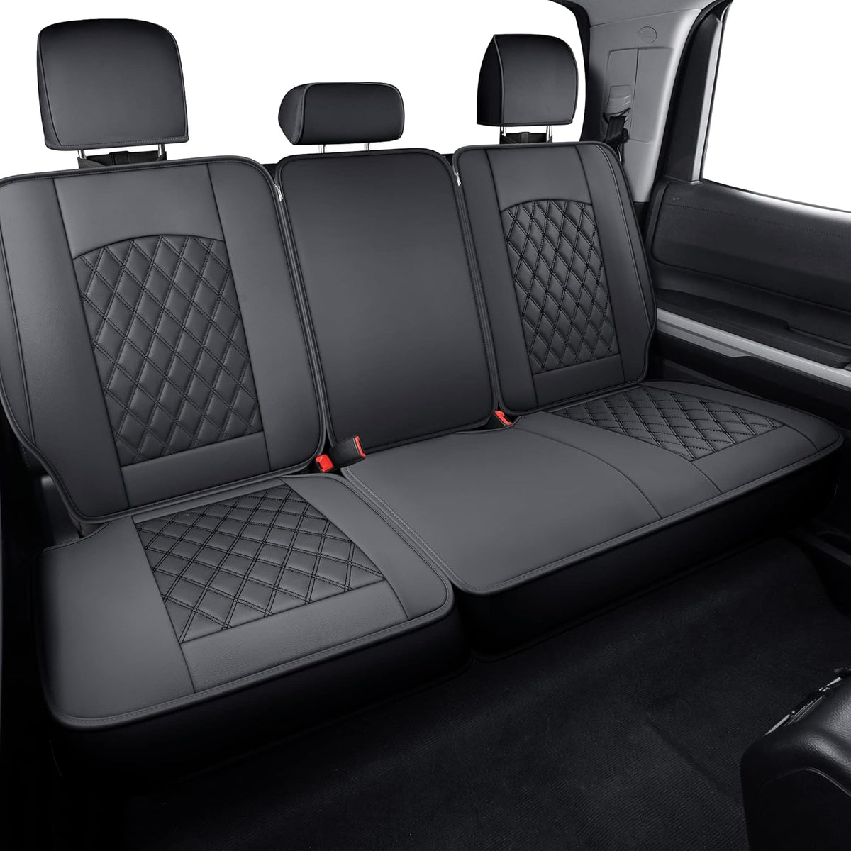 Black Faux Leather Seat Covers B6426