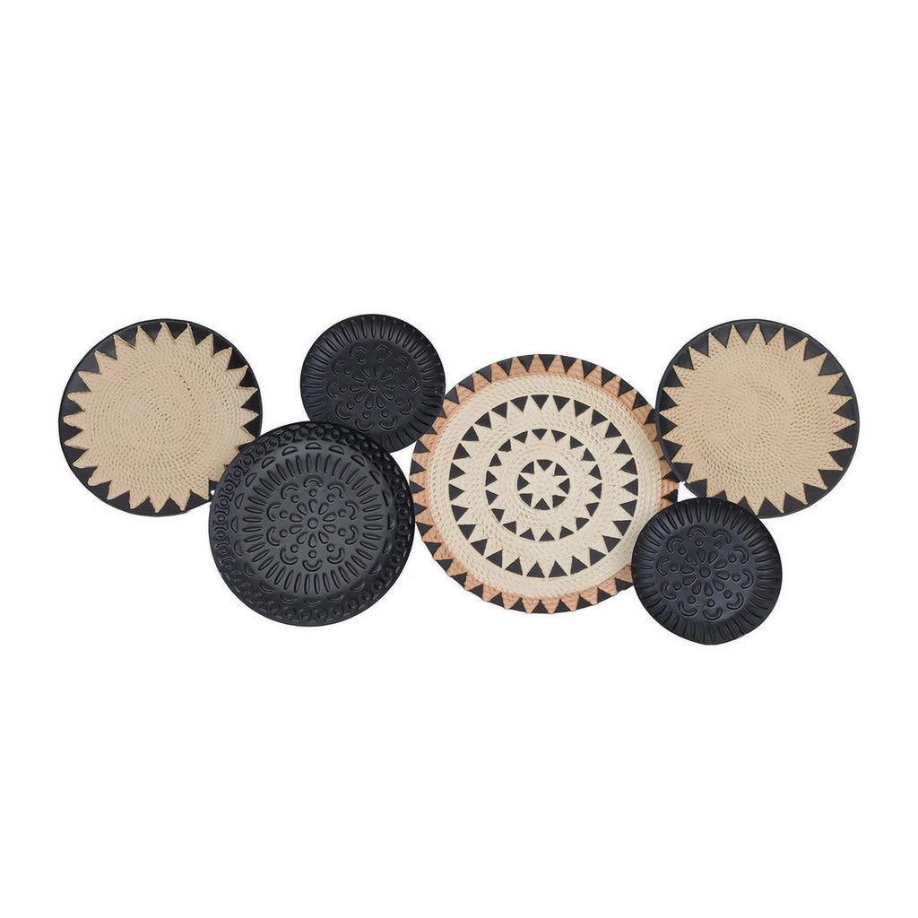 Black-Tan Geometric Metal Wall Plates H954085