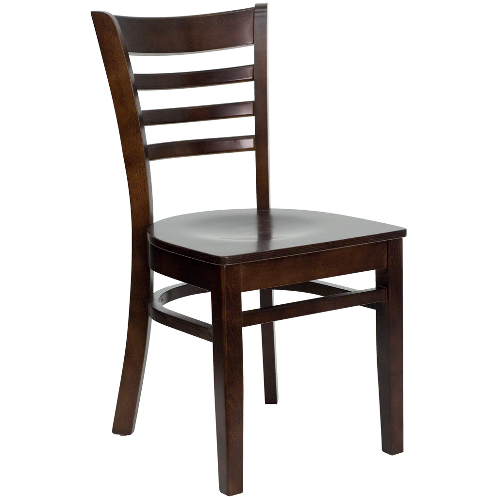 Ladder Back Walnut Wood Restaurant Chair M125601