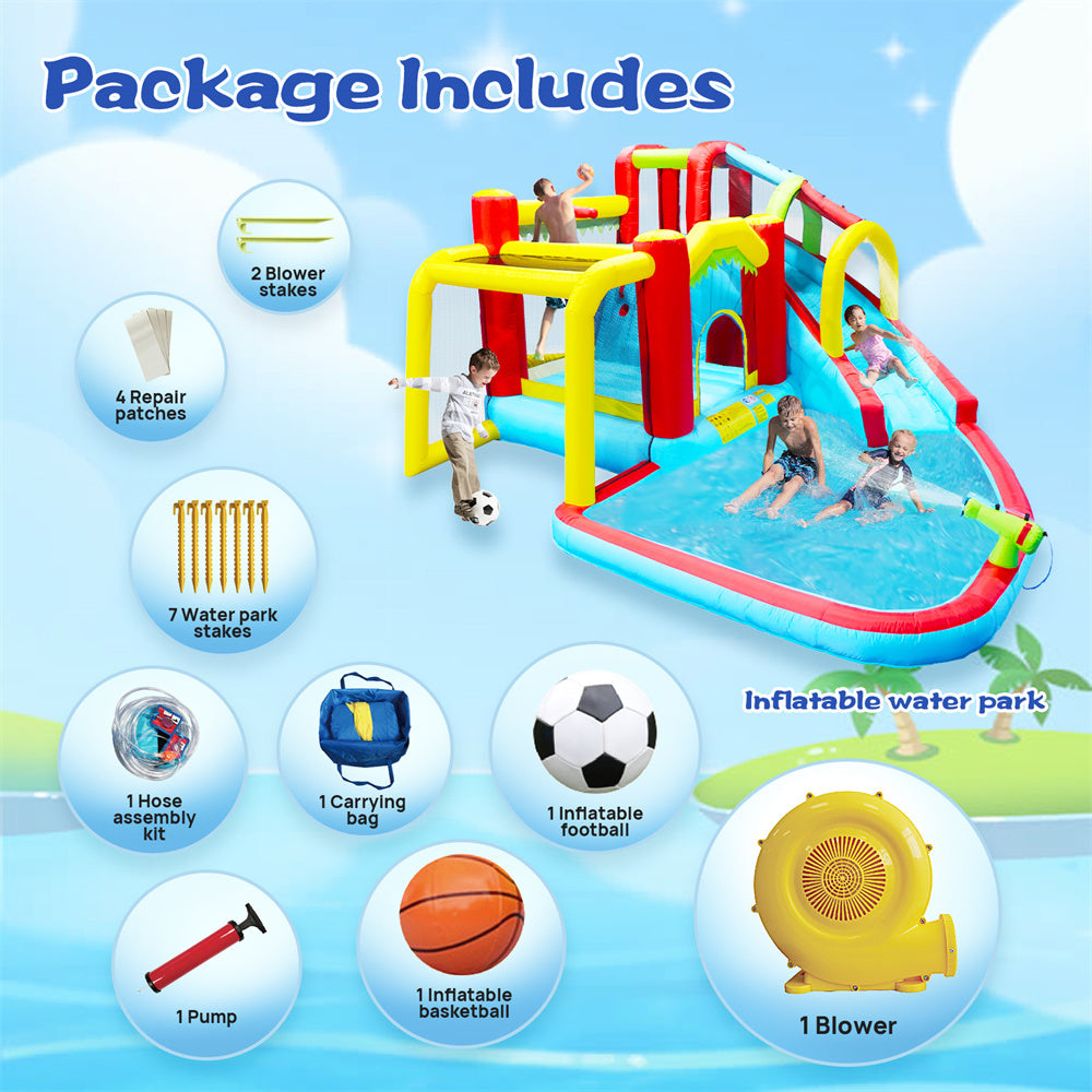 Inflatable Water Slide 7 in 1 Bounce House with Blower V447357