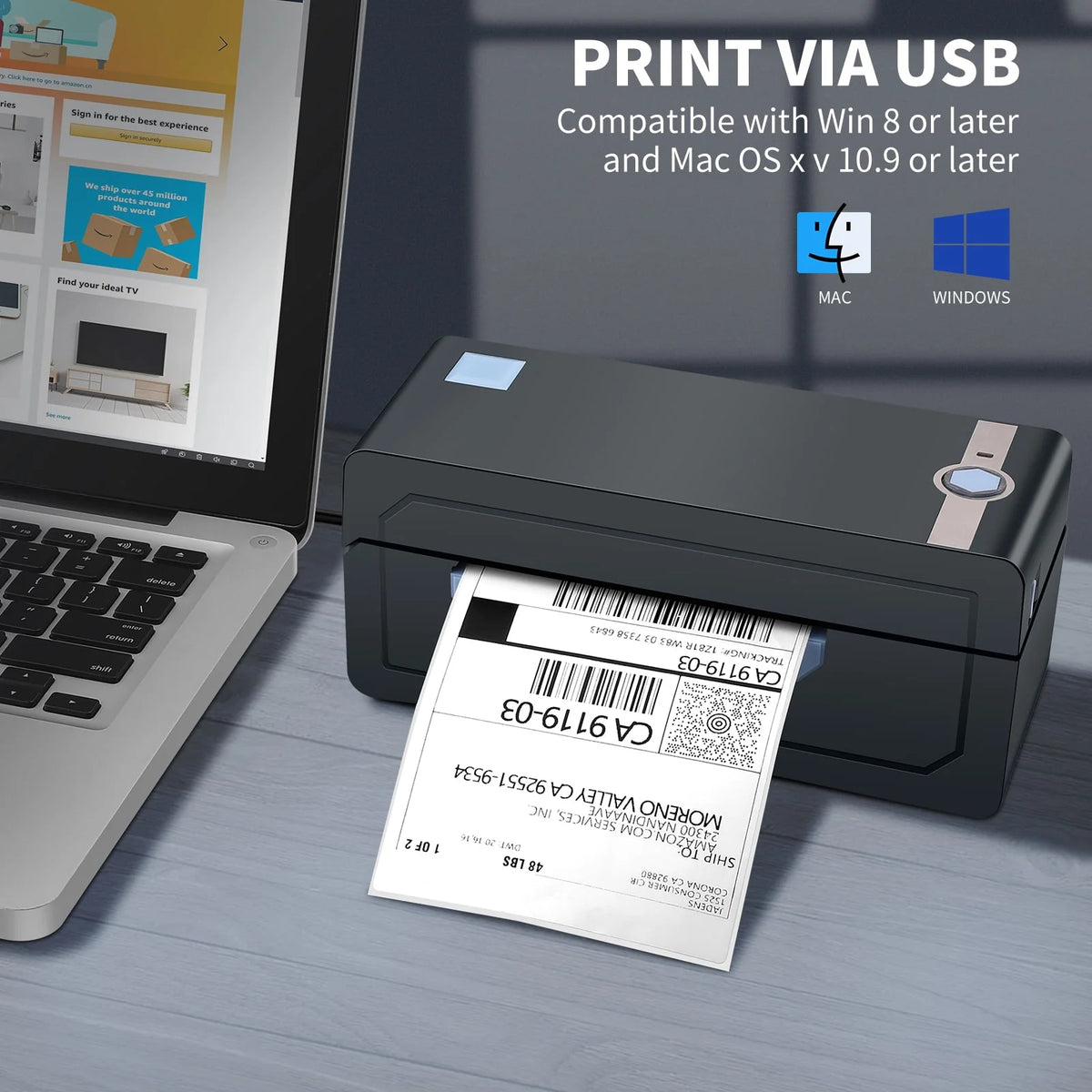 Thermal Label Printer, 4''x6'' Bluetooth H1386