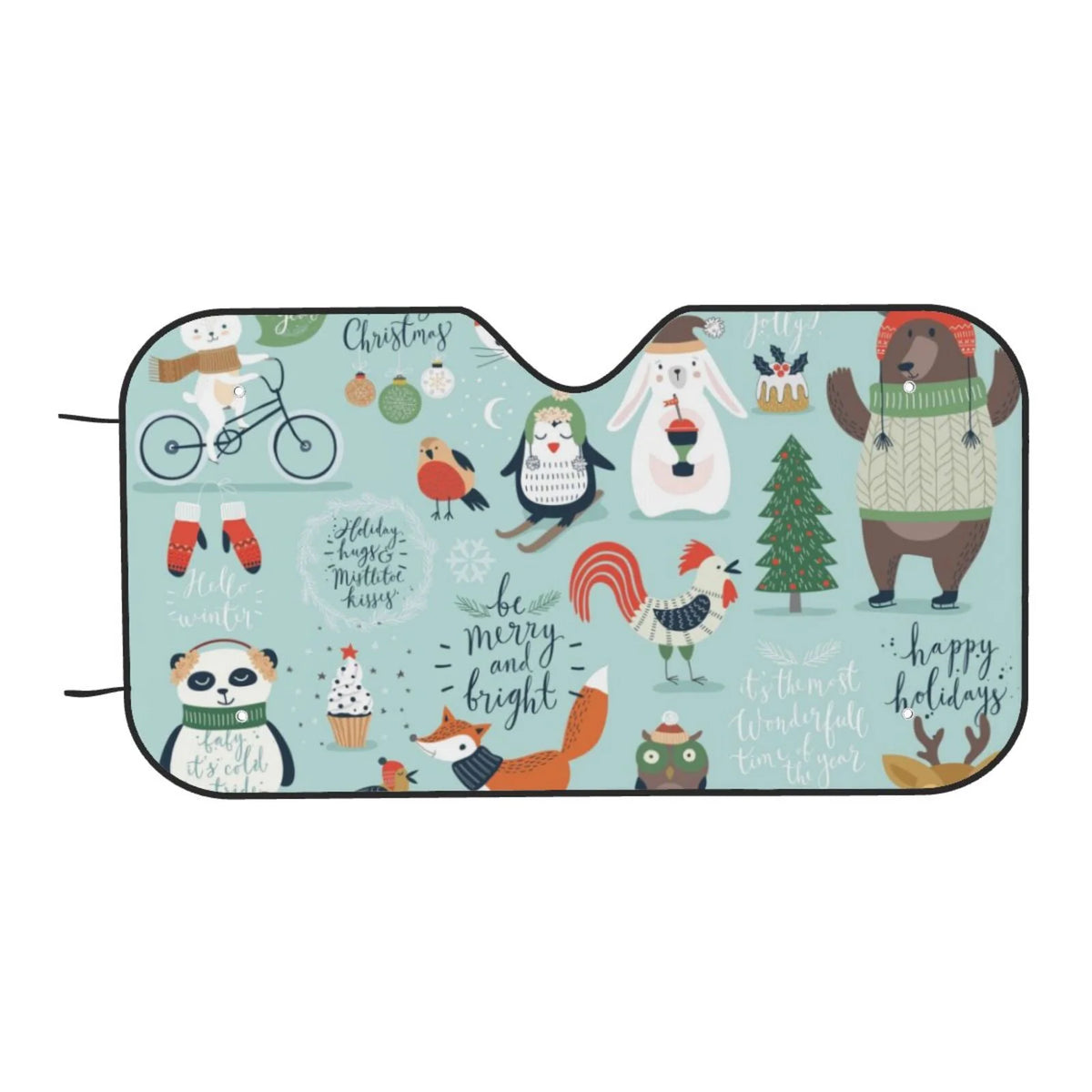 Christmas Winter Animals Windshield Sun Shade X988