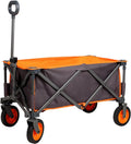 Grey Collapsible Folding Utility Wagon Quad Outdoor Rolling Camping Cart G28925