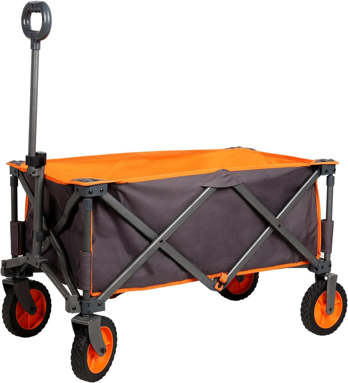 Grey Collapsible Folding Utility Wagon Quad Outdoor Rolling Camping Cart G28925