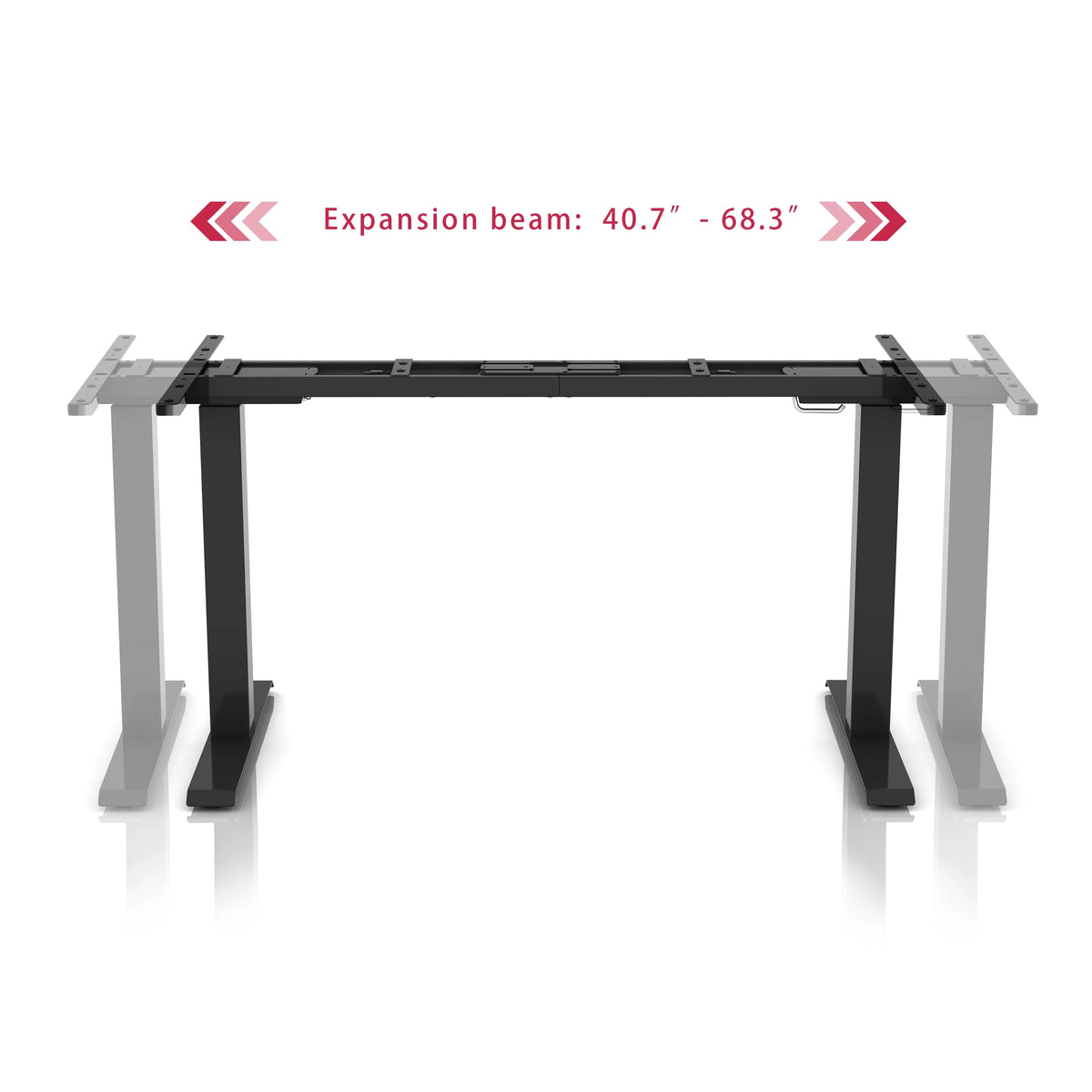 Black Dual Motor Height Adjustable Standing Desk Frame T995