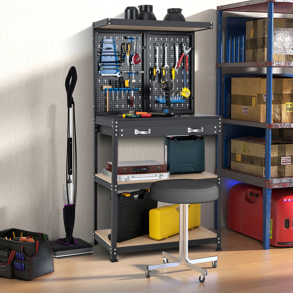 Heavy-Duty Workbench with 2 Shelves Q955543
