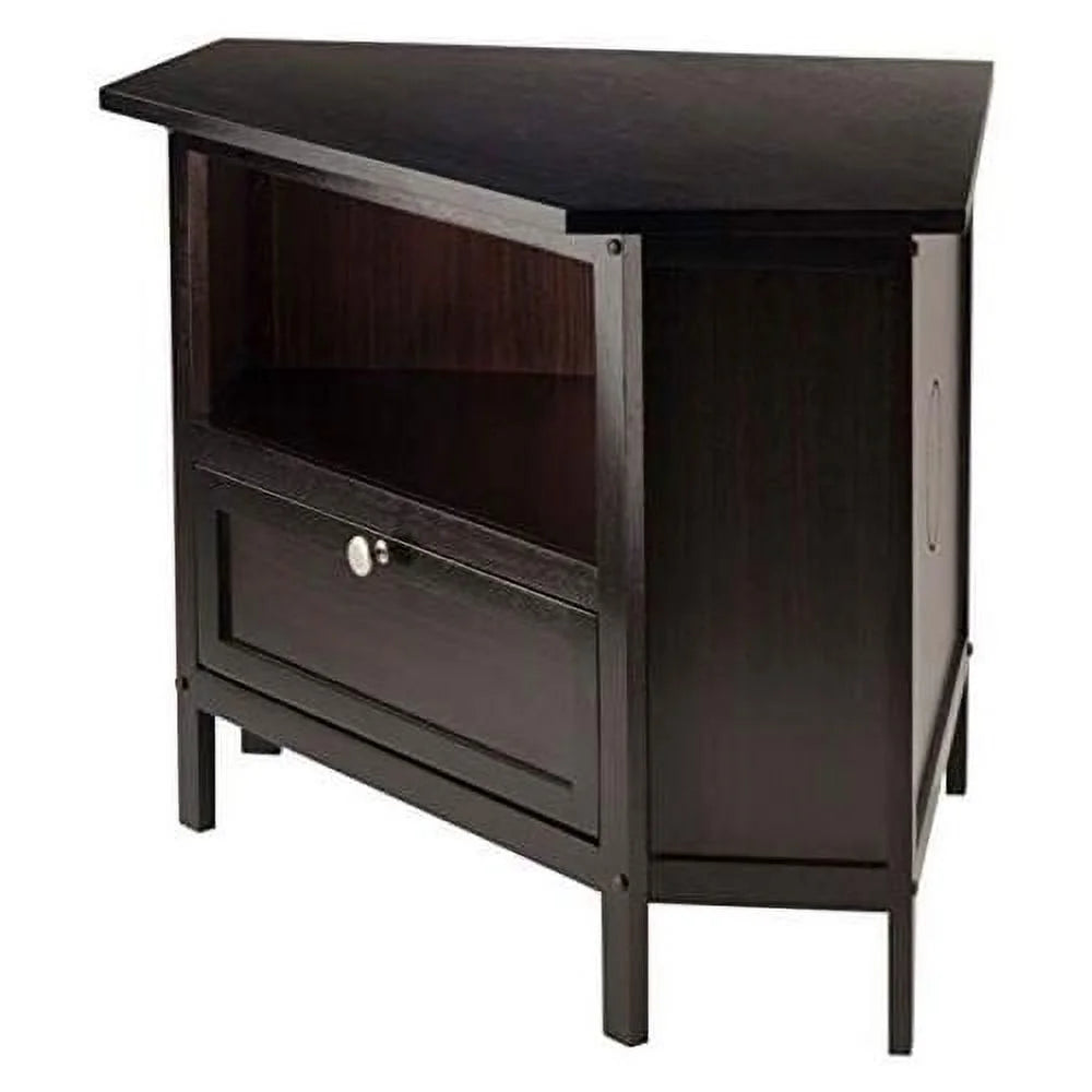 Espresso Corner TV Media Stand with Open Shelf F7415