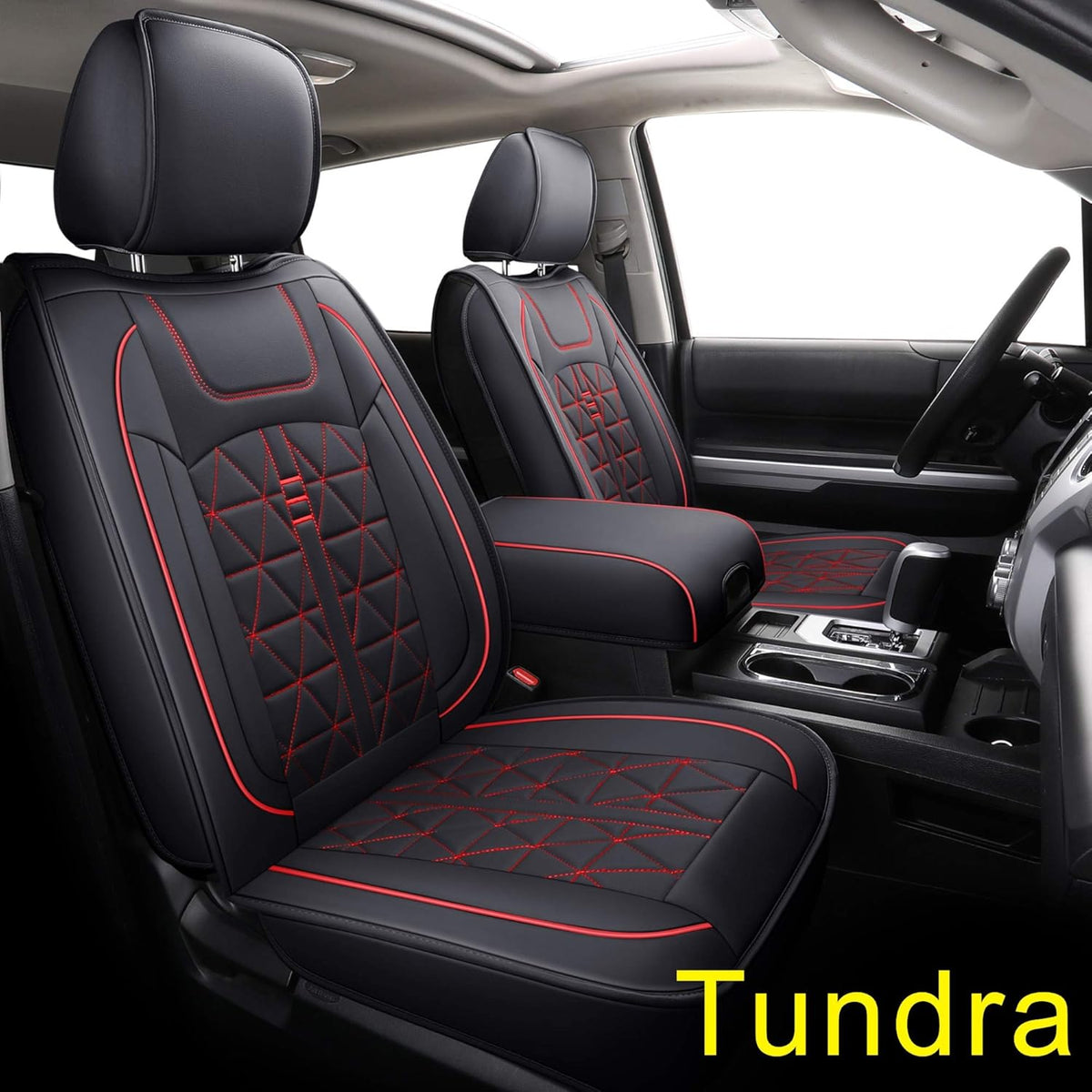 Black & Blue Waterproof Faux Leather Seat Covers Full Set O951384