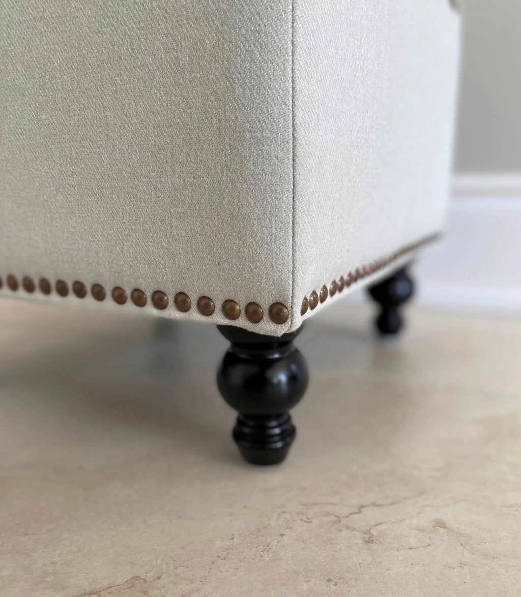 White Flannel Upholstered Storage Ottoman B10988