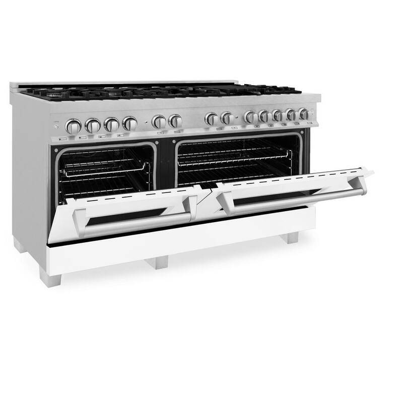 9 Burner Double Oven Dual Fuel Range with White Matte Door G146907