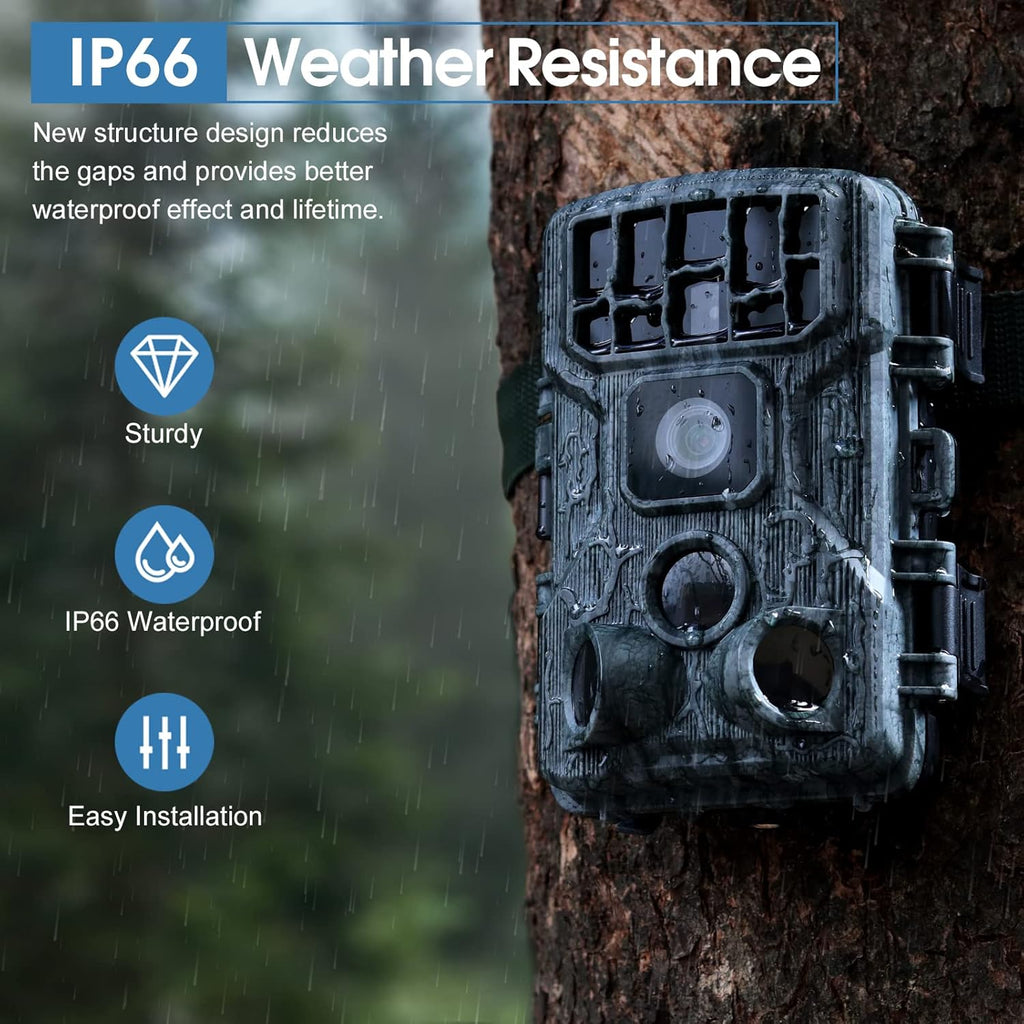 4K 30MP WiFi Trail Camera with 850nm Low Glow Night Vision and 32GB Card T60464