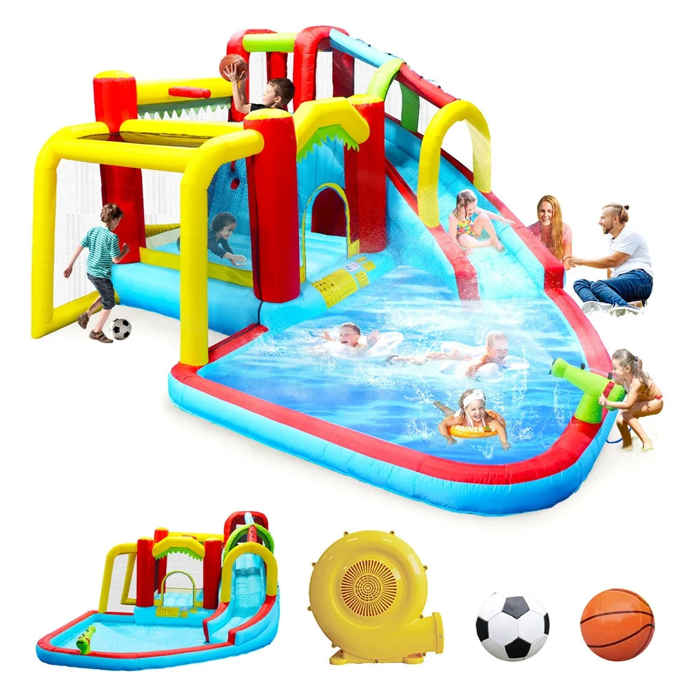 Inflatable Water Slide 7 in 1 Bounce House with Blower V447357