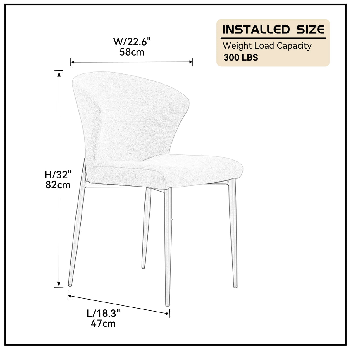 Dining Chairs Set of 4 Metal Legs T24964