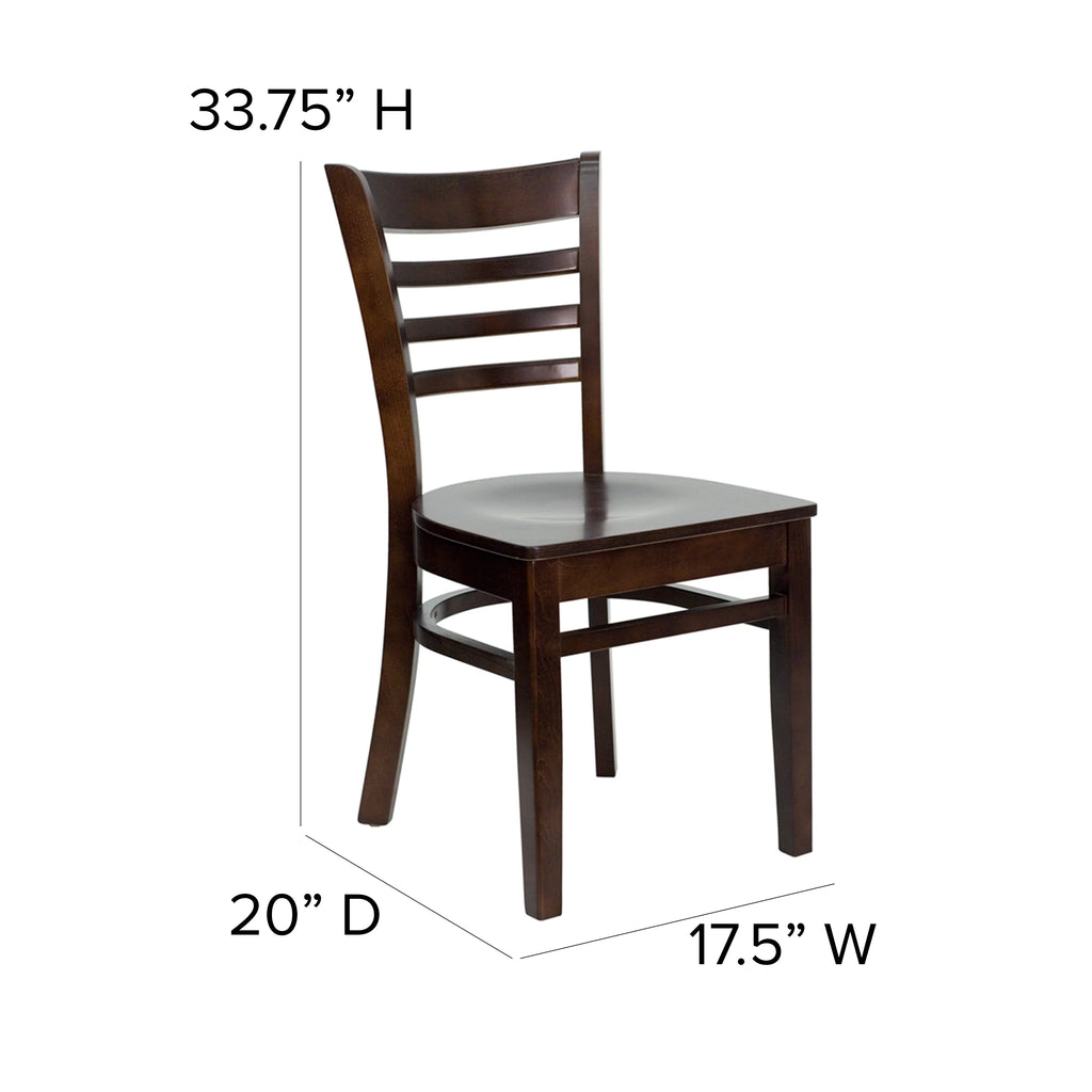 Ladder Back Walnut Wood Restaurant Chair M125601