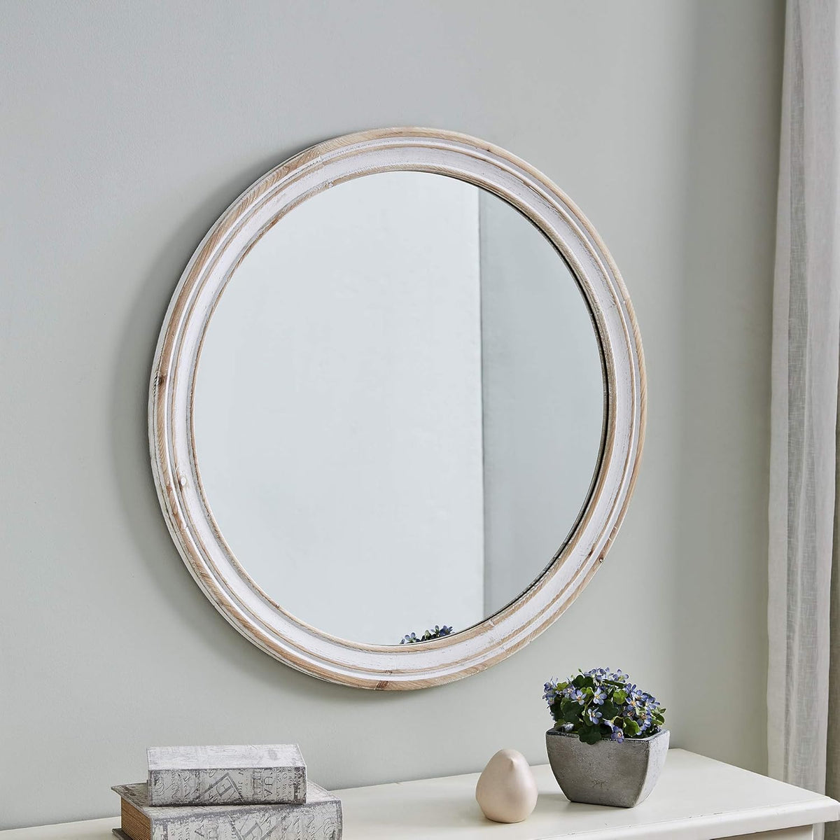 White Farmhouse Mirror Z50642