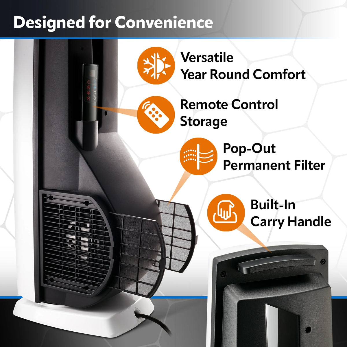 Black High Velocity Fan and Ceramic Space Heater with Remote U22263