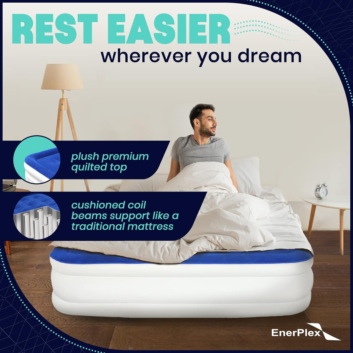 Queen Air Mattress with Built-in Dual Pump A6334