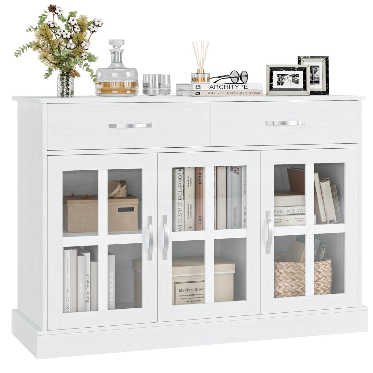 Gray 3 Door 2 Drawer Buffet Cabinet N7372