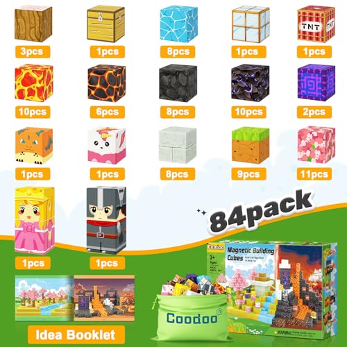 84 PCS Magnetic Tiles Building Blocks W727