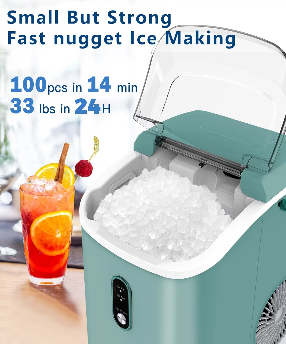 33lbs Countertop Ice Maker with Scoop, Black A12667