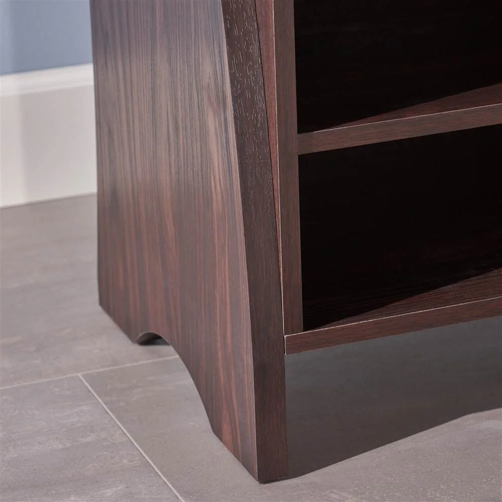 Faux Wood Overlay TV Stand in Dark Walnut G45695