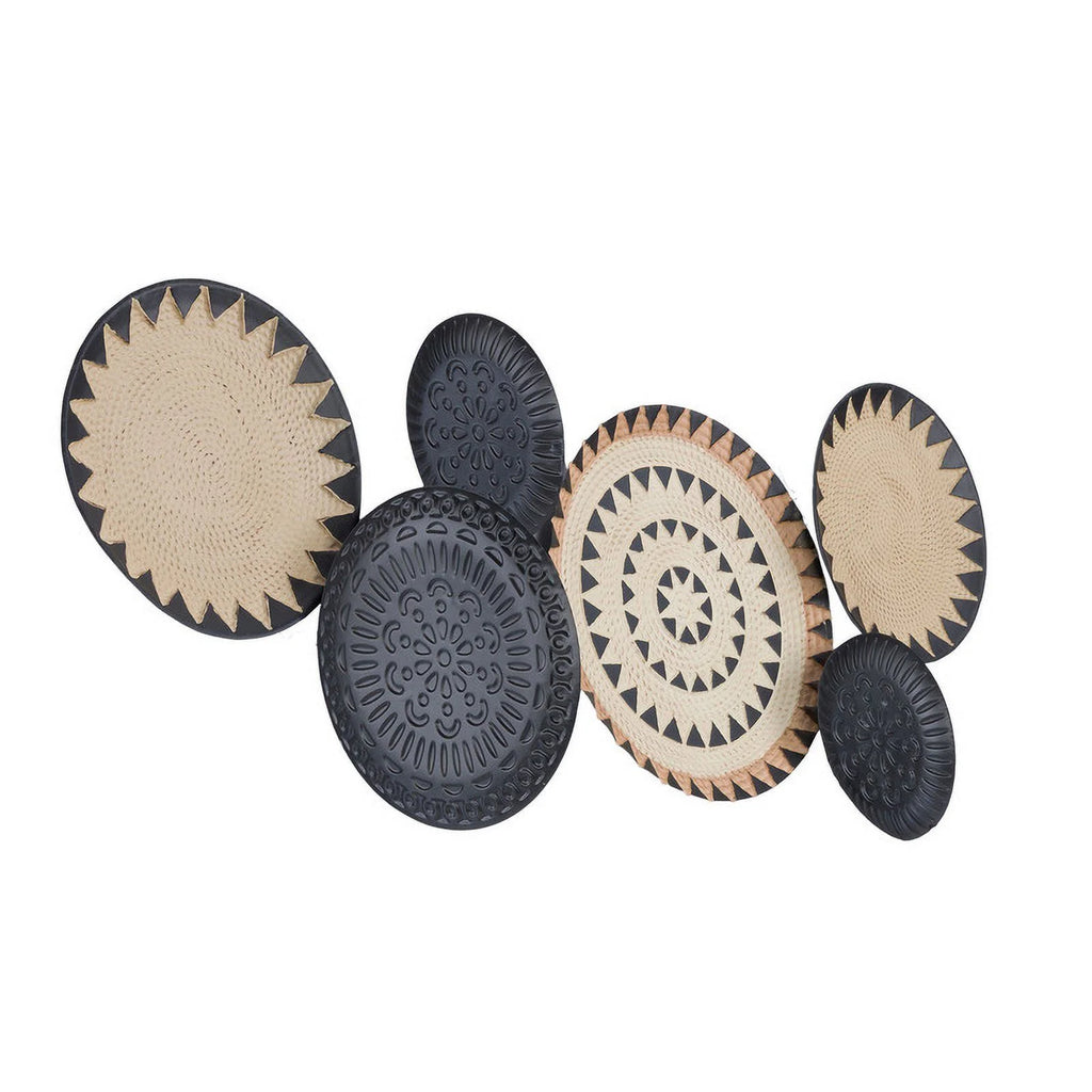 Black-Tan Geometric Metal Wall Plates H954085