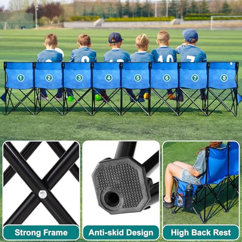 Portable Folding 6 Seats Soccer Bench with Bag V7382