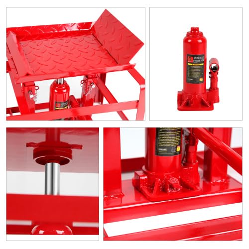 5 Ton Hydraulic Car Ramps, 3-Position Adjustable Steel Ramps D176506