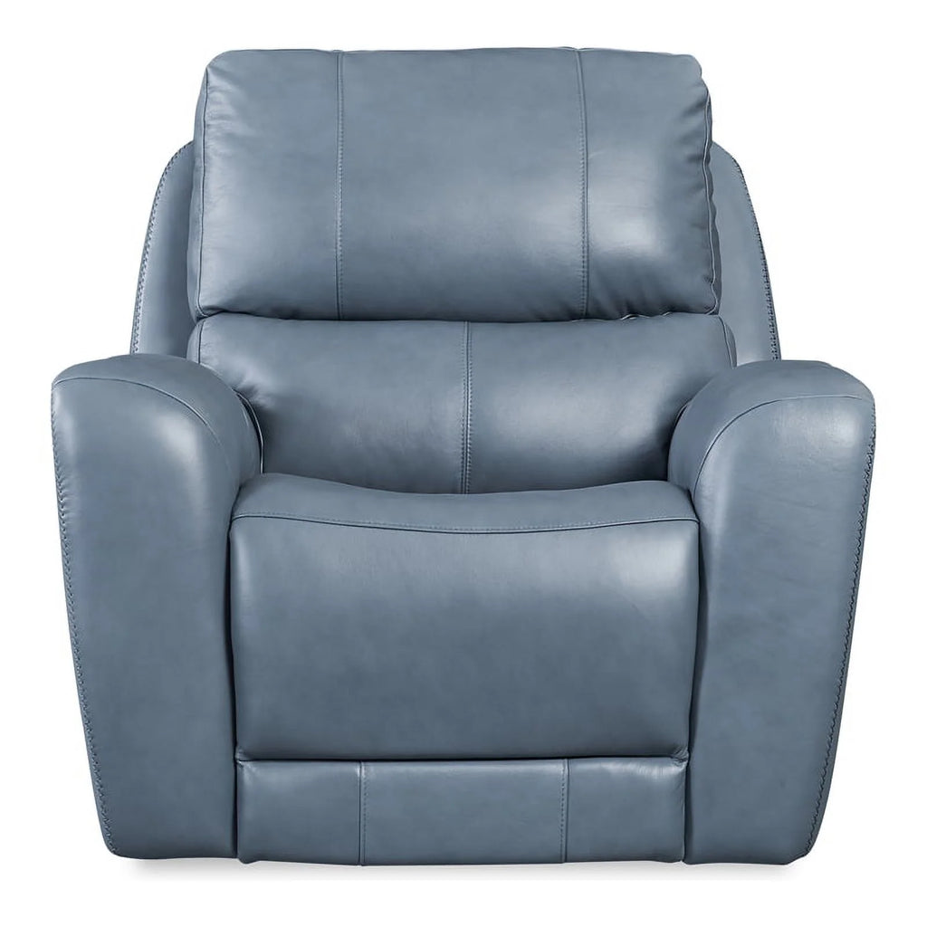 Blue Genuine Leather Glider Recliner G952194