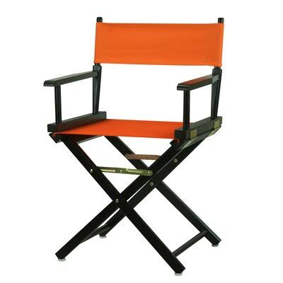Folding Director Chair Fabric Tangerine Frame Black S725658