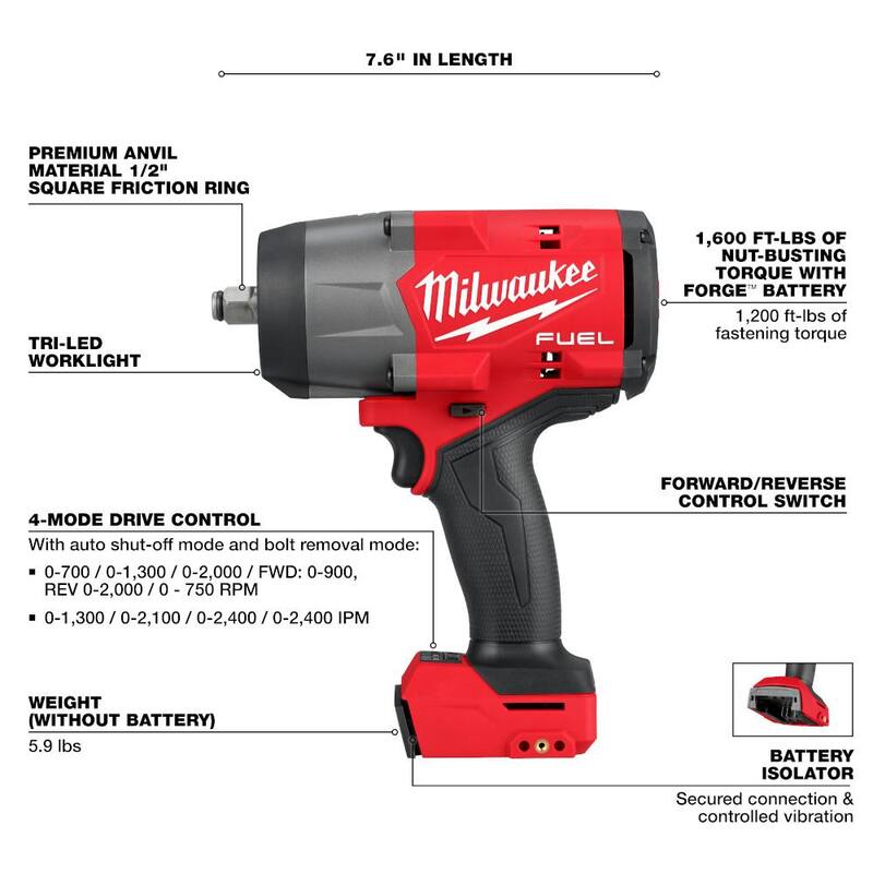 18V Lithium-Ion Brushless Cordless 1/2 in. Impact Wrench with Friction Ring W899