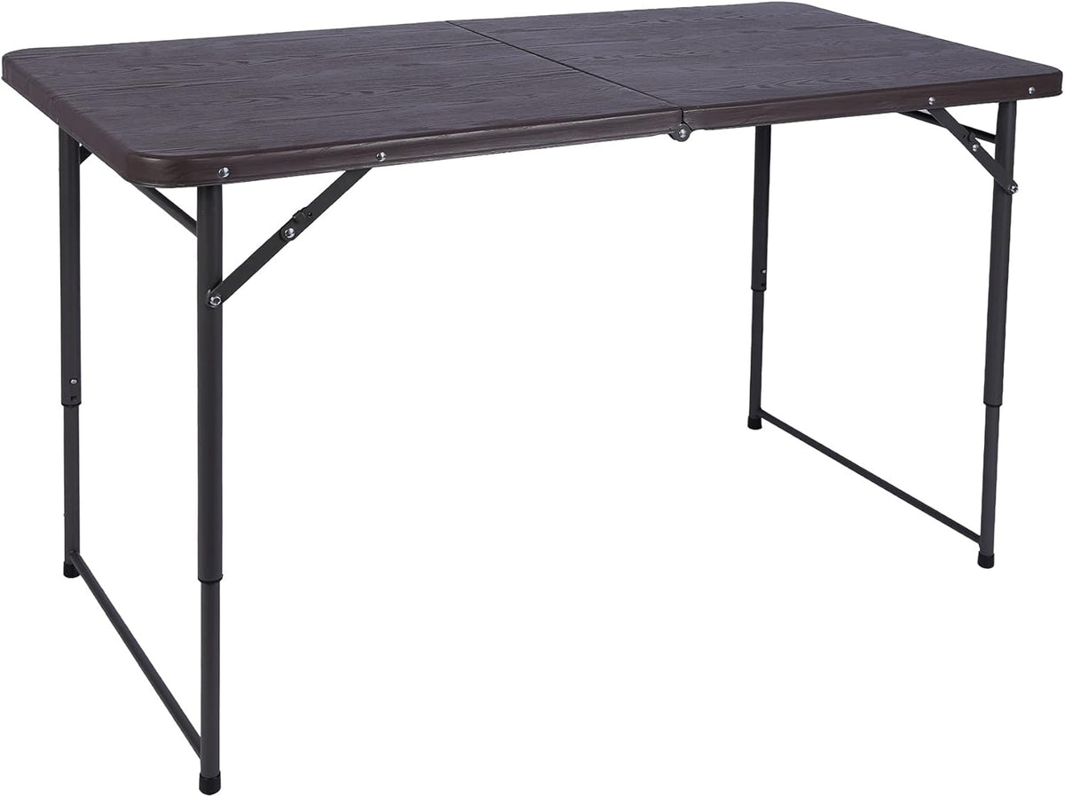34 Folding Card Table Square with Resin Top, Brown T904