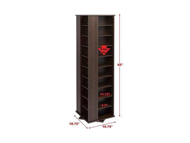 Espresso Four-Sided Spinning Tower Storage Cabinet Y405683